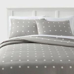 Room Essentials -  Full/Queen Printed Easy Care Duvet Gray/White